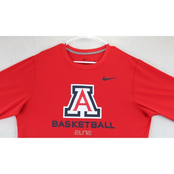 Nike Dri Fit Arizona Wildcats Womens Long Sleeve Crop‎ cut bottom Shirt Red LT - Picture 2 of 16